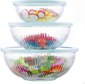 Luvan Glass Mixing Bowls with Lids Set, Large Salad Bowls Sets with lids by Luvan