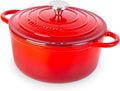 Cast Iron Pot with Lid – Non-Stick Ovenproof Enamelled Casserole Pot, Oven Safe by Nuovva