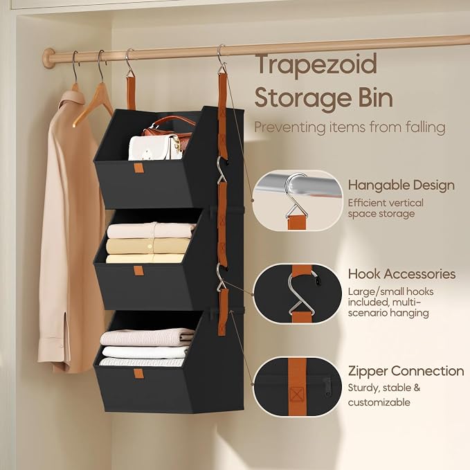 Homsorout Collapsible Hanging Closet Organizer - Image 3