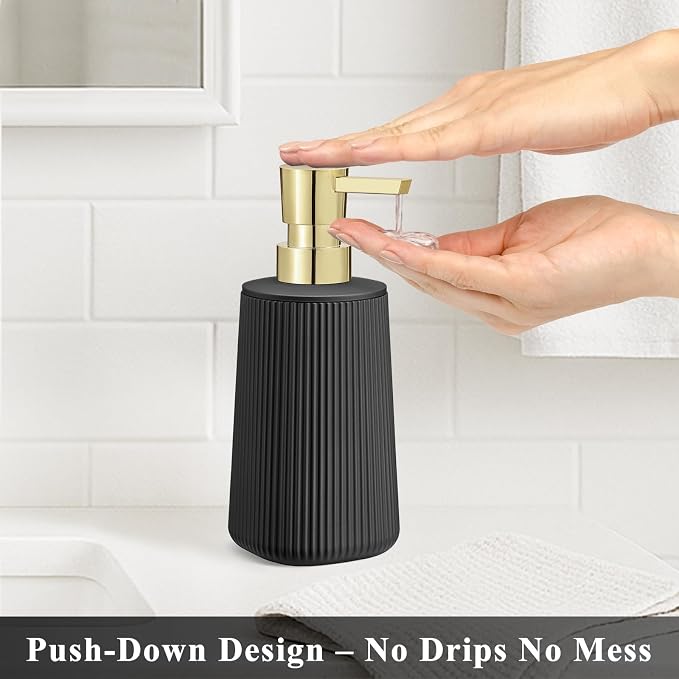 Black and Gold 2 Pack Hand Soap Dispensers Set - Image 2