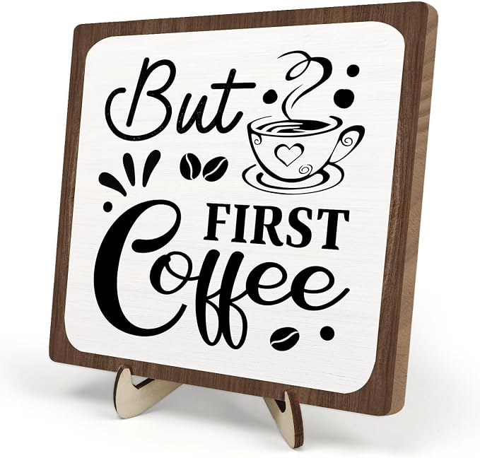 Coffee Bar Sign Plaque, Coffee Bar Accessories, Rustic Farmhouse Cafe Sign by DMADNF