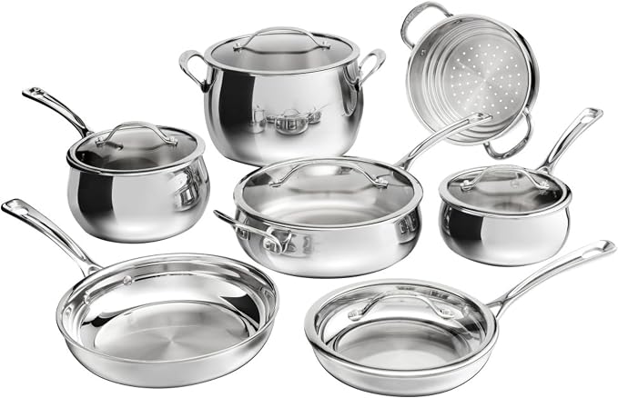Cuisinart 12-Piece PureClad™ Triple-Ply Stainless Steel Cookware Set by Cuisinart