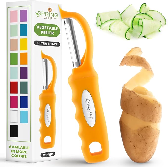Spring Chef Premium Swivel Vegetable Peeler, Soft Grip Handle and Ultra Sharp by SpringChef