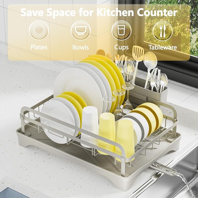 LIYI Dish Rack - Dish Racks for Kitchen Counter, Kitchen Dish Drying Rack - Image 2