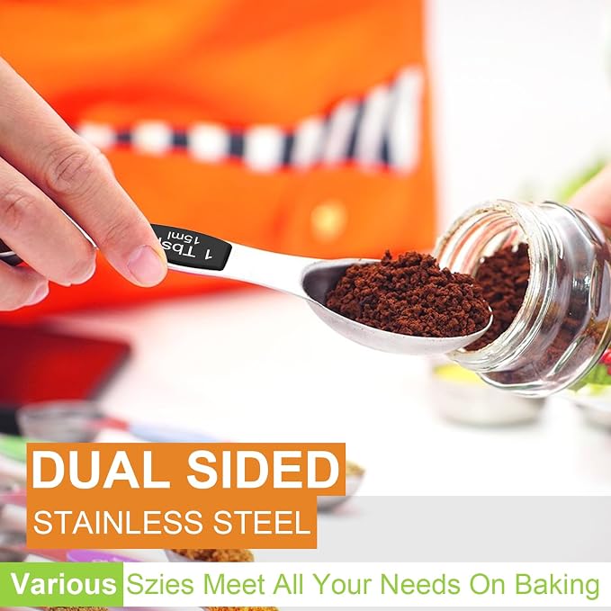 Wildone 14 Pack Stainless Steel Measuring Spoons Set, Including 8 Double Sided - Image 2