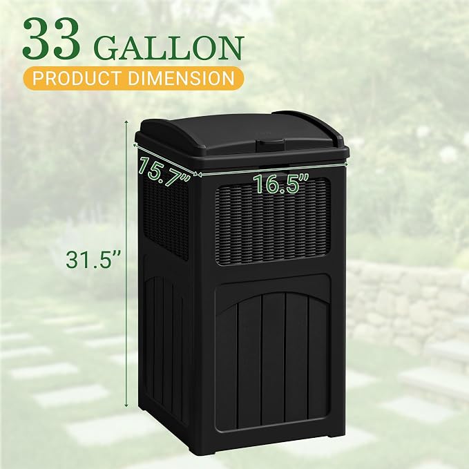 Greesum 33 Gallon Outdoor Trash Can - Image 7