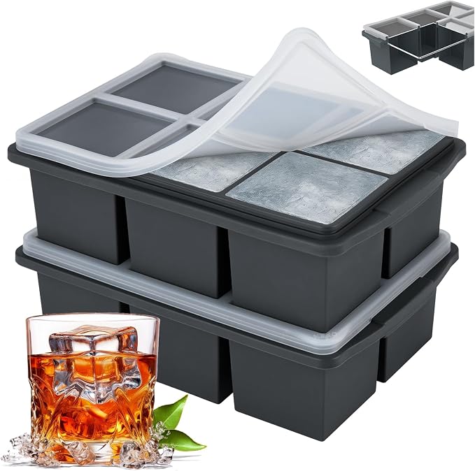 Large Ice Cube Trays for Whiskey, Silicone Ice Cube Tray, by Xomoo