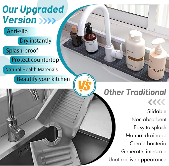 Fast Drying Stone Faucet Mat for Kitchen Sink - Image 8