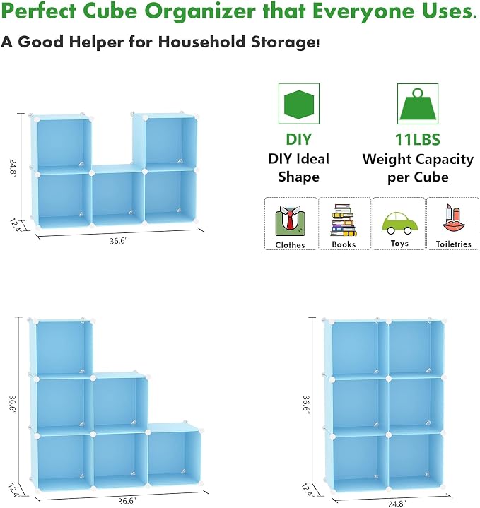 C&AHOME Cube Storage Organizer, 6-Cube Shelves Units, Closet Cabinet, DIY - Image 6