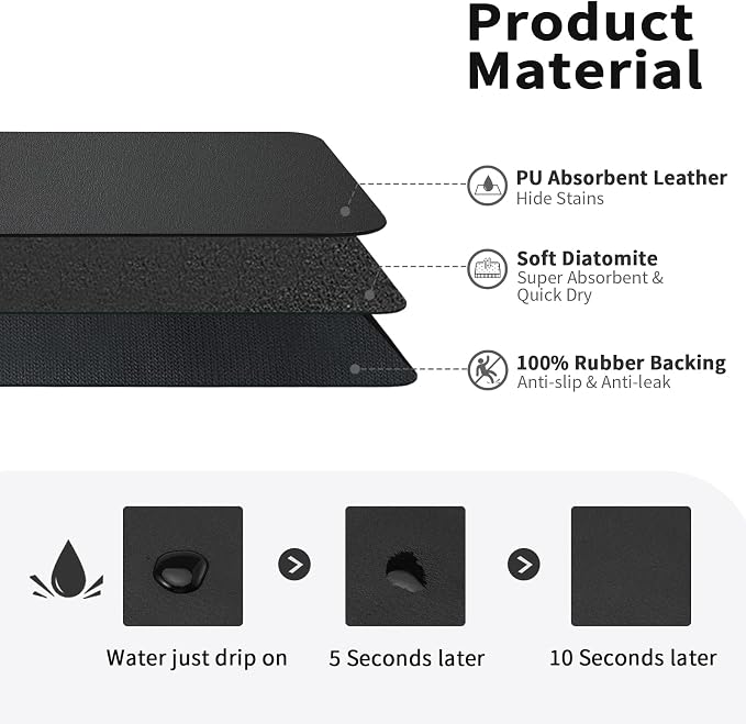 HotLive Dish Drying Mat for Kitchen Counter, Heat Resistant Drainer Mats - Image 2
