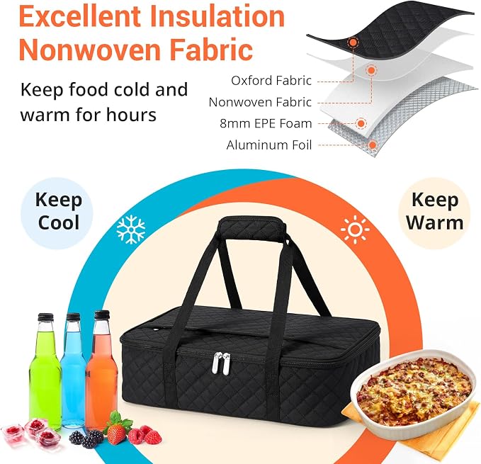 Insulated Casserole Carrier Portable Food Tote - Image 3