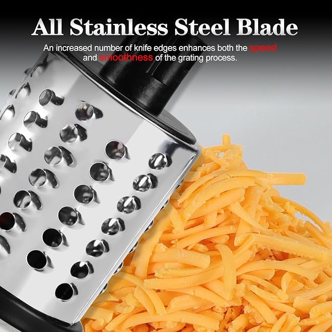 Ourokhome Rotary Cheese Grater Hand Crank, Kitchen Shredder Speed Mandolin - Image 8
