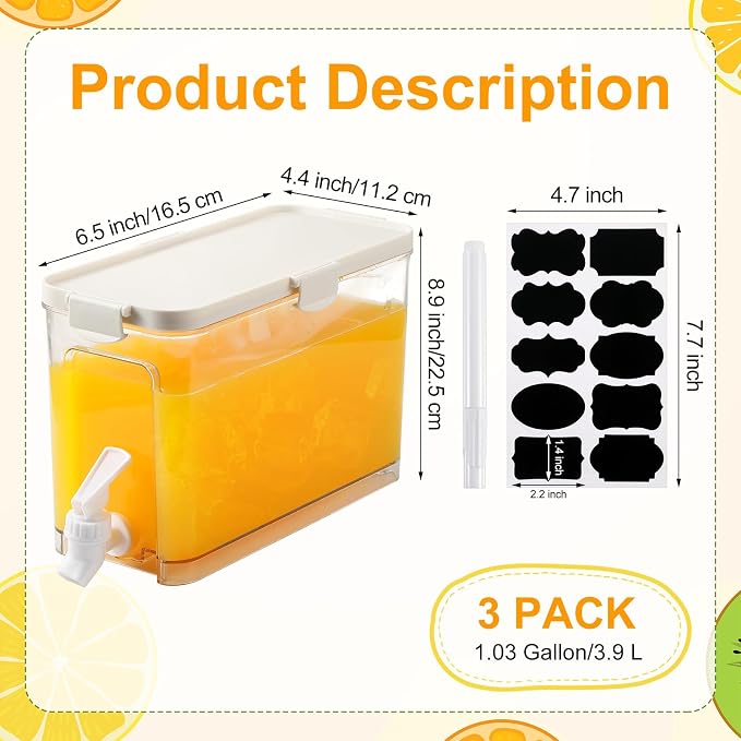 Mumufy 3 Set Plastic Drink Dispensers - Image 2