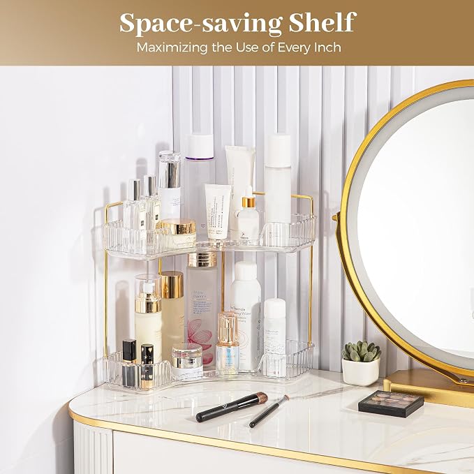 Aveniee Corner Bathroom Counter Organizer, Bathroom Countertop Shelf Makeup - Image 6