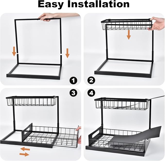 REALINN Under Sink Organizer, Pull Out Cabinet Storage 2 Tier Slide Out Sink - Image 7