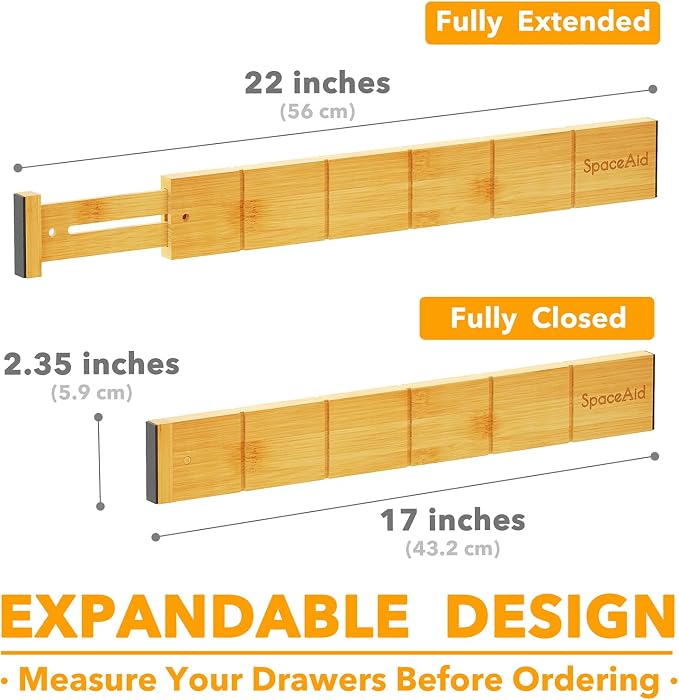 SpaceAid Bamboo Drawer Dividers - Image 4