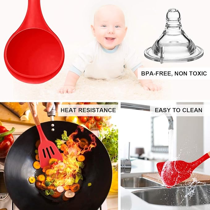 MIBOTE Silicone Cooking Utensils Kitchen Utensil Set - Image 6