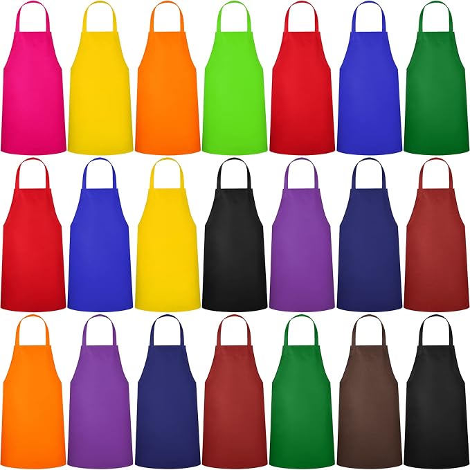 Foaincore Bib Aprons, Unisex Apron No Pocket Bulk Machine Washable Plain Aprons by Foaincore