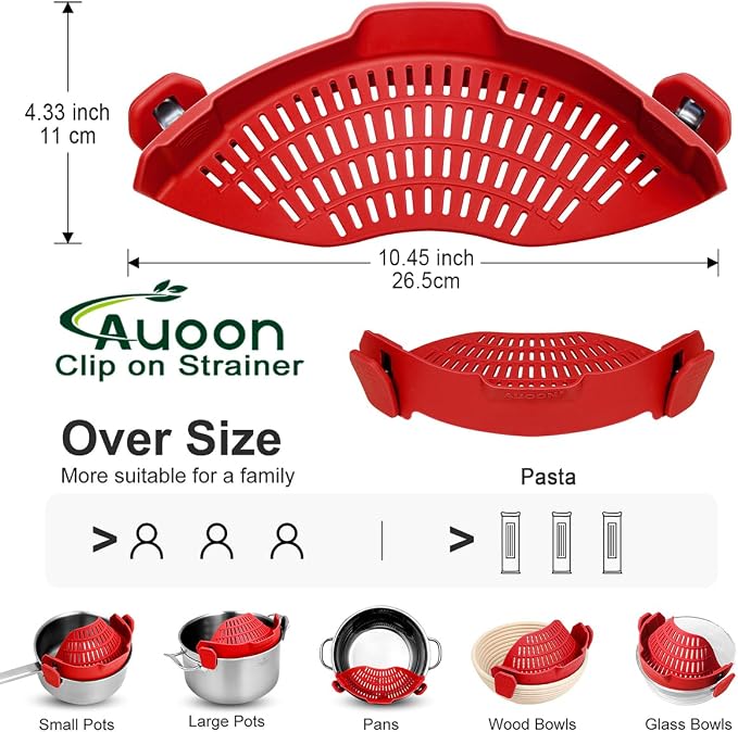 Large AUOON Clip on Strainer for All Pots and Pans - Image 3