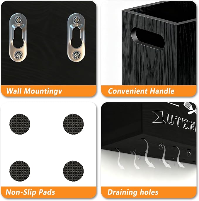 Small and Durable Wood Kitchen Utensil Holder - Image 6