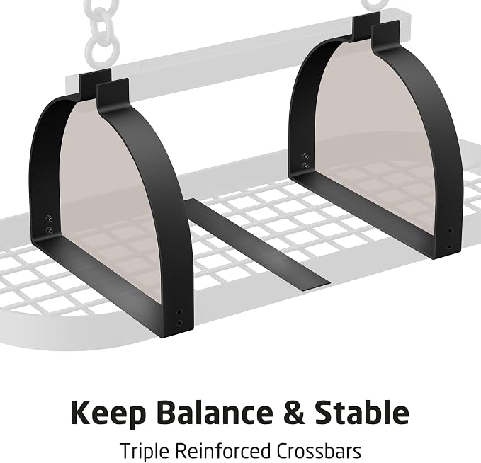 KES 48 Inch Large Hanging Pot Rack, Heavy Duty Oval Pot and Pan Hanging Rack - Image 5