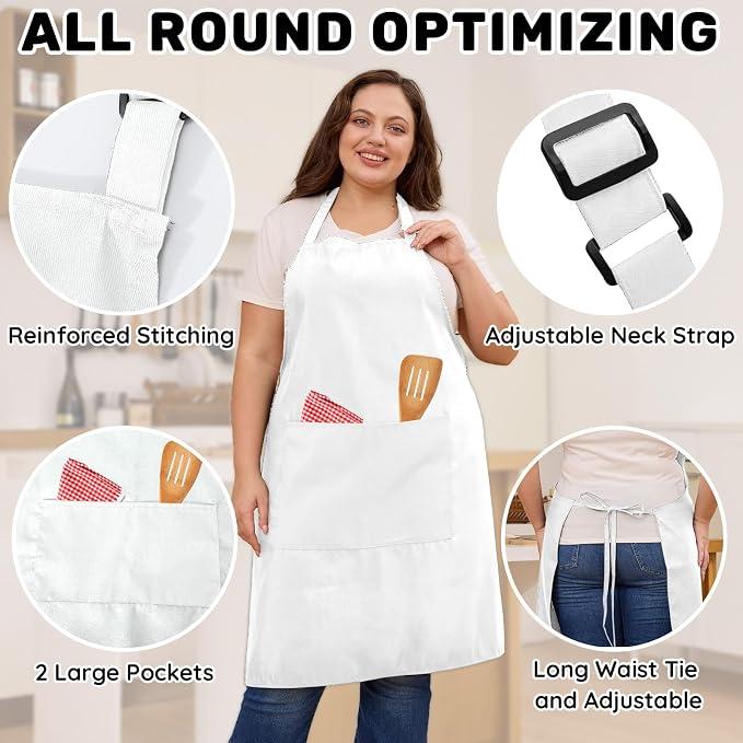 2 Pcs Plus Size Chef Apron, Unisex Professional Apron - Image 5