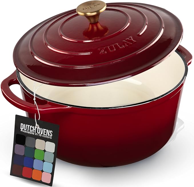 Zulay Kitchen 6 Quart Enameled Cast Iron Dutch Oven Pot by ZulayKitchen