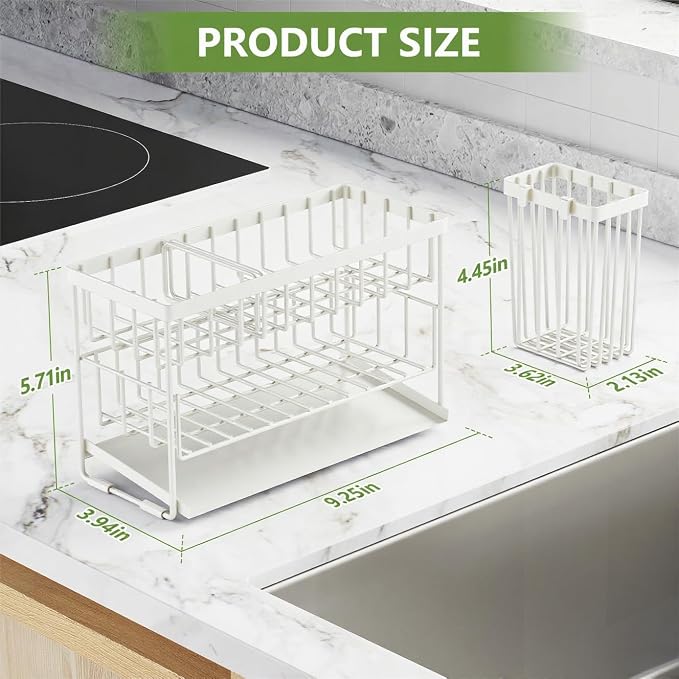Cisily White 2-Tier Kitchen Sink Caddy Organzier Rack - Image 2