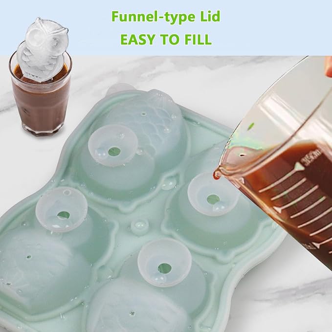 Cute Owl Ice Cube Mold, Owl Shapes Ice Cube Tray, Silicone Ice Mold Fun Shapes - Image 3