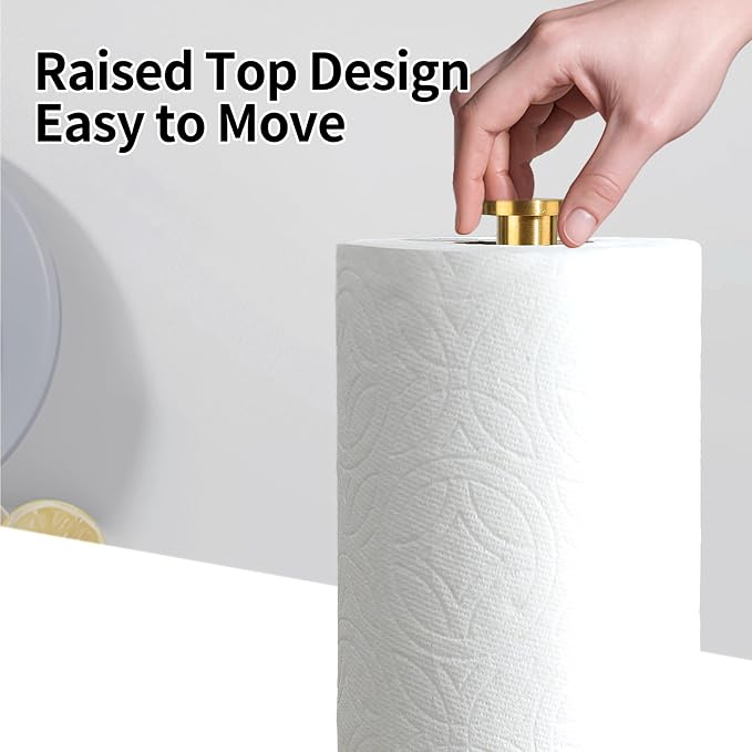 YIGII Heavy Marble Base Paper Towel Holder Countertop - Image 3