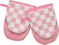 Ohocut Pink Checkered Mini Oven Mitts Heat Resistant, Vintage Retro by Ohocut