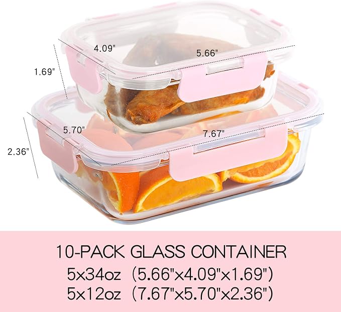 C CREST Glass Meal Prep Containers, Food Storage Containers - Image 2