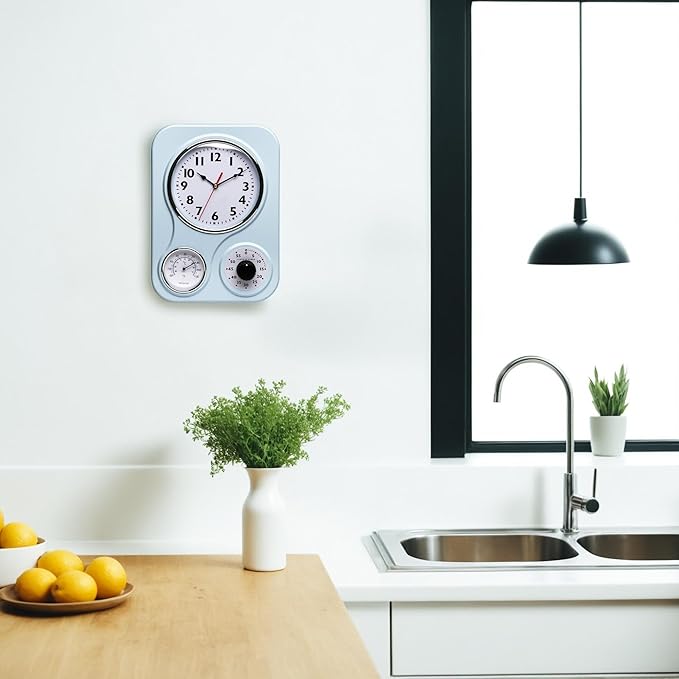 Lily's Home - 9.5 Inch x 12.5 Inch - Retro Kitchen Wall Clock, Vintage Wall - Image 6