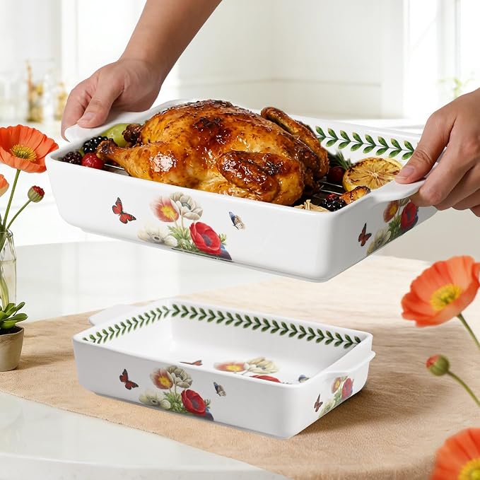 ACMLIFE Ceramic Casserole Dish Set, Ceramic Baking Dish by ACMLIFE