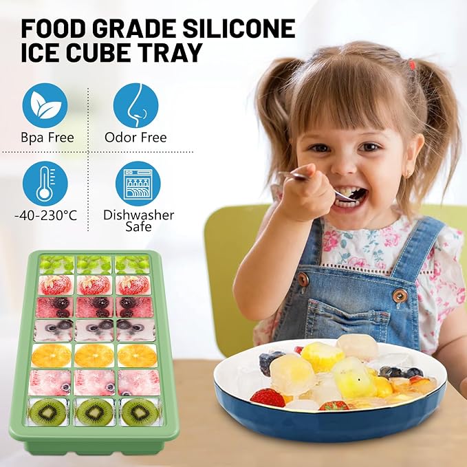 Silicone Ice Cube Trays 3Packs, Easy Release Ice Cube Molds - Image 3