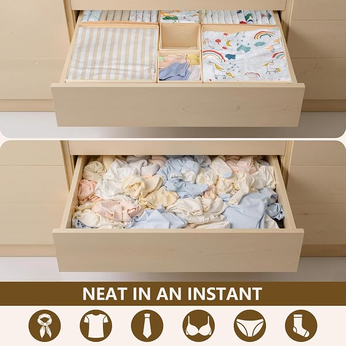 Drawer Organizer Clothes, 16 Pack Dresser Organizer Bins, Foldable Closet - Image 5
