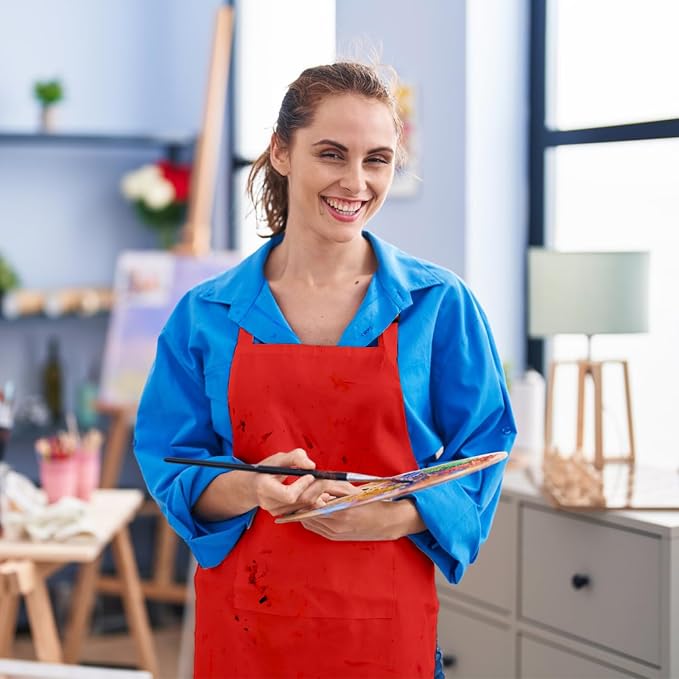 15 Pcs Adult Aprons Bulk with Pockets Adjustable Bib Chef Apron - Image 6