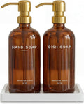 Luxury Glass Hand and Dish Soap Dispenser Set by BrighterBarns