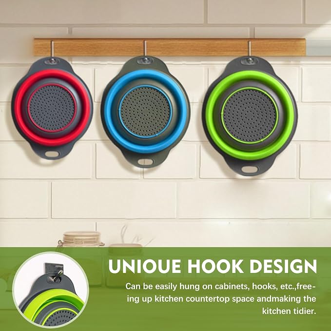 Silicone Colander Collapsible Strainers Set - Image 7