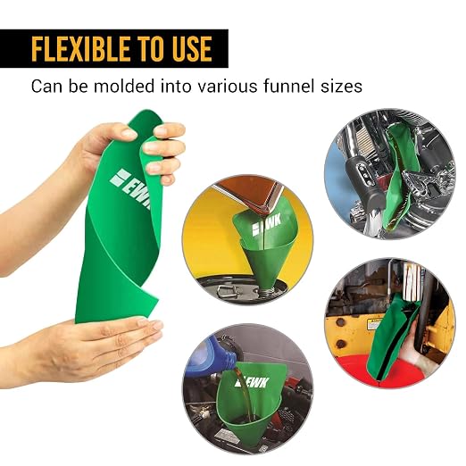 EWK Flexible Oil Funnel, Spill-Free, Reusable Moldable Funnel - Image 3