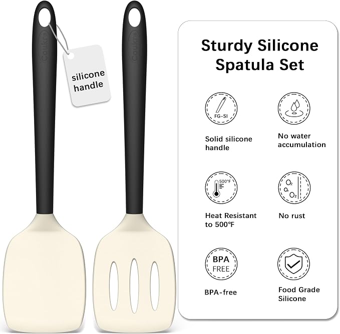 Coukre 2 Pack Silicone Spatula Set, High Heat Resistant, BPA Free Kitchen - Image 2