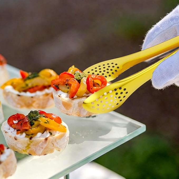 6 PCS Gold Serving Tongs for Party 7 Inch Stainless Steel Serving Utensils for - Image 3