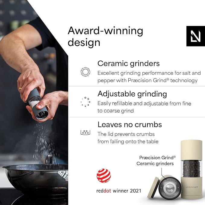 LARS NYSØM Salt and Pepper Grinder Set, Manual Salt and Pepper Mills - Image 2