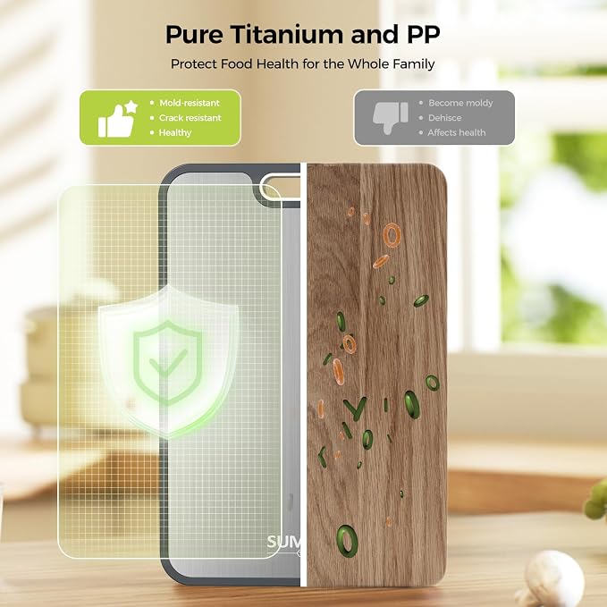 Titanium Cutting Board Double Sided Food Grade, Pure Titanium/PP - Image 3
