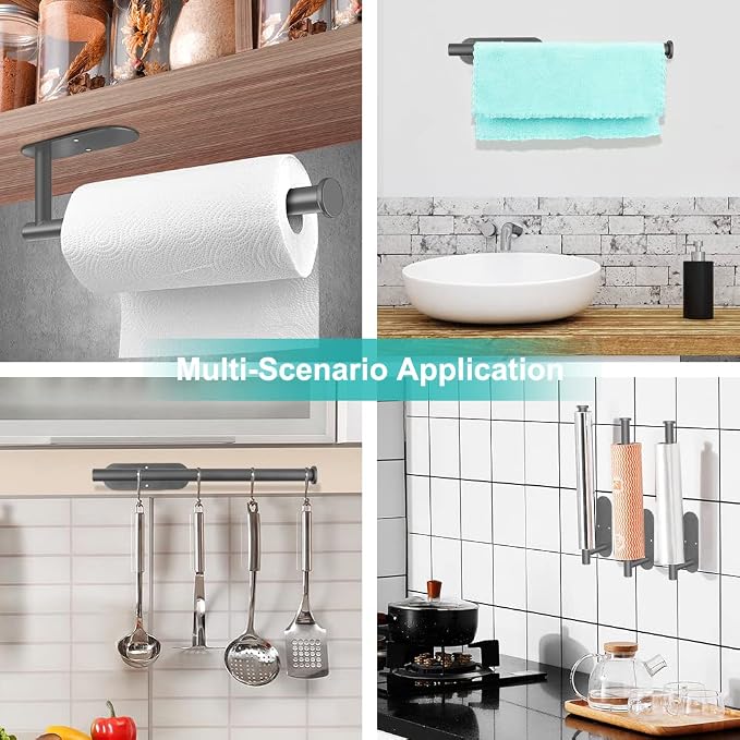 MGahyi Paper Towel Holder Wall Mount, Self Adhesive Or Drilling Paper Towel - Image 7