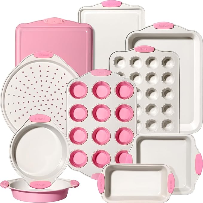 Kikcoin 22 PCS Nonstick Baking Pans Set, Stackable Bakeware Sets by Kikcoin