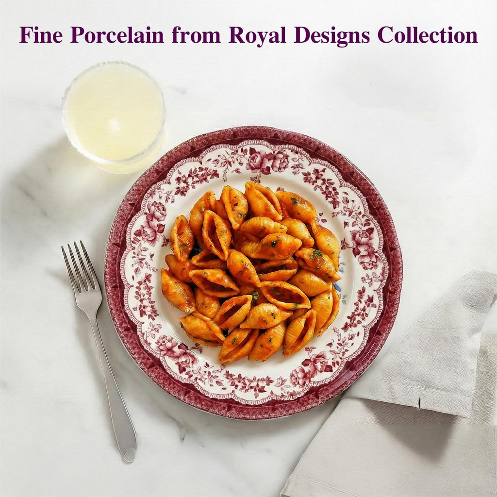12-Piece Porcelain Dinnerware Set for 4, Victoria Red