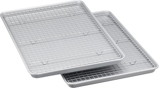 Amazon Basics Ceramic Nonstick Baking Sheets & Cooling Rack Set, Dishwasher Safe by AmazonBasics