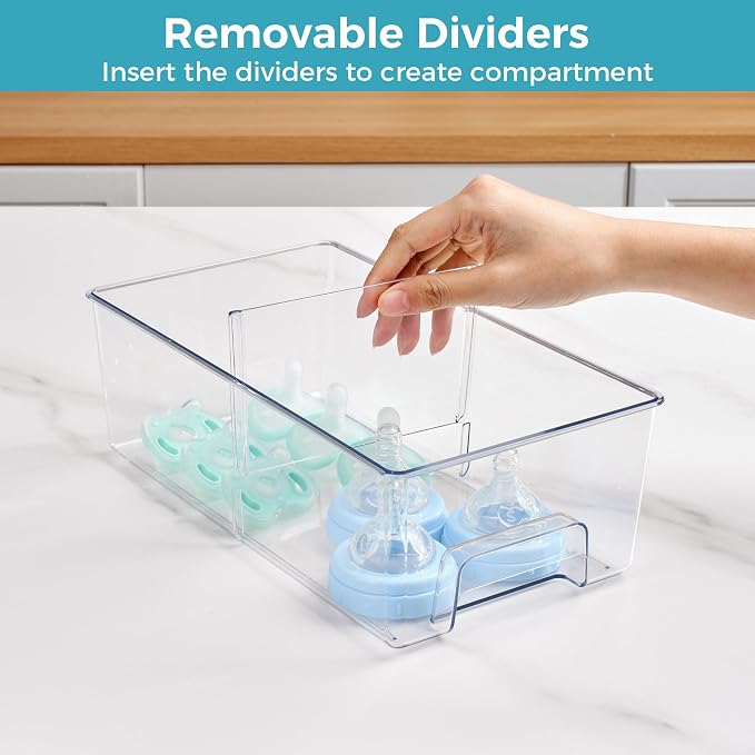 Vtopmart 6 Pack Clear Stackable Storage Drawers, Plastic Drawers - Image 6