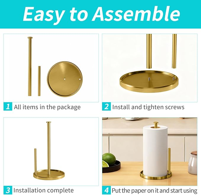 Paper Towel Holder Countertop, Standing Paper Roll Holder - Image 6